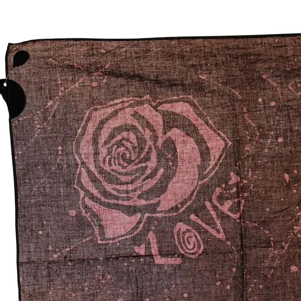 Rose and Love Batik Handkerchief Hippie Head Covering Bandana Girly Hippie New